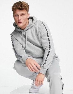 Флисовый худи серого цвета с тесьмой Nike Repeat-Серый