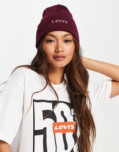 Бордовая шапка-бини с логотипом Levis-Красный Levis®