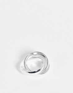 Серебристое кольцо с дизайном в виде сцепленных частей Topshop-Серебряный