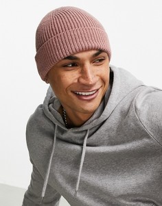 Розовая шапка-бини ASOS DESIGN-Розовый цвет