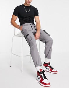 Серые спортивные брюки карго свободного кроя Topman-Серый
