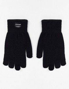 Черные вязаные перчатки в классическом стиле Jack & Jones-Черный цвет