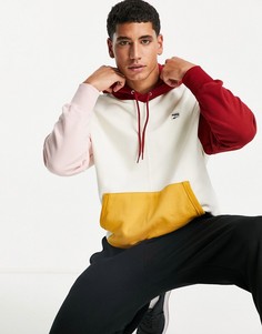 Худи в стиле колор блок белого и бордового цвета Puma Downtown-Белый