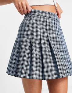 Плиссированная мини-юбка в клетку ASOS DESIGN-Разноцветный
