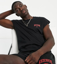 Черная майка с приспущенными рукавами Reebok – эксклюзивно для ASOS-Черный цвет