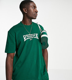 Зеленая футболка с графическим принтом логотипа Reebok – эксклюзивно для ASOS-Белый