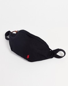 Черная поясная сумка из парусины с логотипом в виде пони Polo Ralph Lauren-Черный цвет