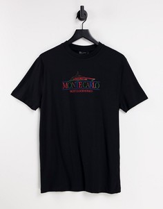 Черная футболка с принтом "Monte Carlo" ASOS DESIGN-Черный цвет