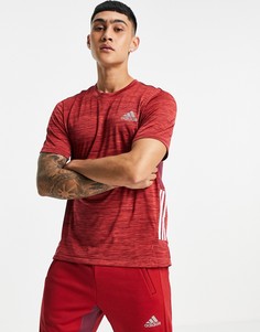 Красная футболка с 3 полосками и градиентным принтом adidas Training-Красный