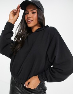 Укороченный худи-кокон черного цвета ASOS DESIGN-Черный цвет