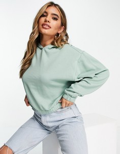 Укороченный худи-кокон шалфейно-зеленого цвета ASOS DESIGN-Зеленый цвет