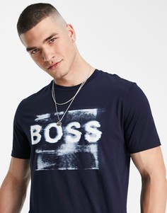Темно-синяя футболка BOSS Tlogo-Темно-синий