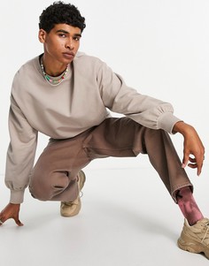 Бежевый oversized-свитшот с широкими рукавами ASOS DESIGN-Светло-бежевый цвет