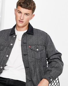 Свободная серая куртка в винтажном стиле в «елочку» с подкладкой Levis-Серый Levis®