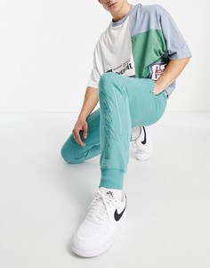 Зеленые однотонные джоггеры с логотипом-подписью (от комплекта) Topman-Зеленый цвет