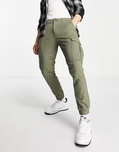 Брюки карго цвета хаки с манжетами Jack & Jones Intelligence-Зеленый цвет