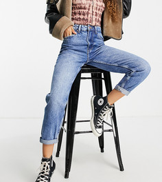 Джинсы винтажного голубого оттенка Bershka Petite-Голубой