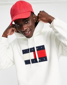 Флисовый худи кремового цвета из капсульной коллекции Tommy Jeans Cozy-Белый