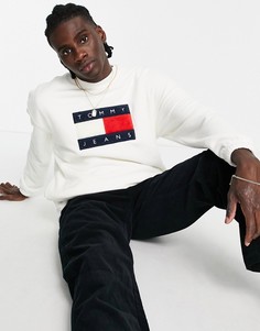 Флисовый свитшот кремового цвета из капсульной коллекции Tommy Jeans Cozy-Белый