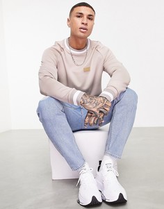 Свитшот с резинкой в полоску от комплекта ASOS DESIGN-Светло-бежевый цвет
