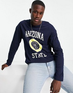 Темно-синий oversized-лонгслив с принтом "Arizona" Jack & Jones Originals