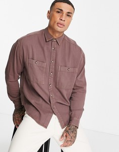 Коричневая джинсовая oversized-рубашка в винтажном стиле ASOS DESIGN-Коричневый цвет