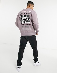 Сиреневый свитшот с короткими рукавами и принтом Topman Dreamscape-Фиолетовый
