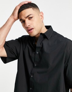 Черная oversized-футболка свободного кроя с короткими рукавами ASOS DESIGN-Черный цвет