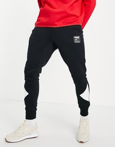 Черные джоггеры в стиле колор блок Puma Rebel-Черный цвет