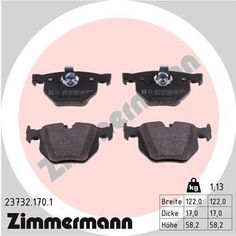 Комплект тормозных колодок, дисковый тормоз ZIMMERMANN 23732.170.1