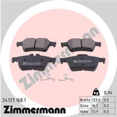 Комплект тормозных колодок, дисковый тормоз ZIMMERMANN 24137.168.1