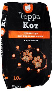 Сухой корм для кошек ТЕРРА КОТ, с цыпленком, 10кг