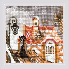 Набор для вышивания РИОЛИС Город и кошки.Зима