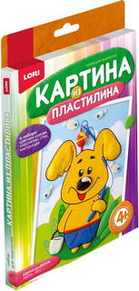 Картина из пластилина Щенок-рыболов Lori
