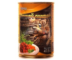 Влажный корм для кошек Ночной Охотник, в желе, курица, 20шт, 415г