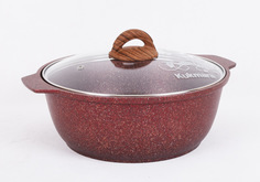 Кастрюля-жаровня 3л со стекл. крышкой, АП линия "Granit Ultra" (Red) Kukmara