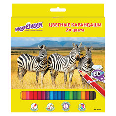 Карандаши цветные Юнландия Мир животных, 24 цвета