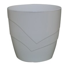 Кашпо "Грация" со вставкой, 13 см (белый), ДжетПласт, ДП 053063