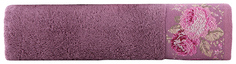 Банное полотенце, полотенце универсальное Arya с вышивкой фиолетовый