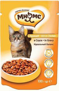 Влажный корм для кошек Мнямс идеальный баланс , курица, 24шт, 100г