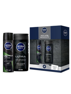 Набор Nivea "Ультра" Гель для душа, 250 мл. + Дезодорант-антиперспирант, 150 мл.