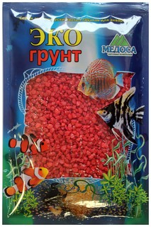 Грунт для аквариума ЭКОгрунт Мраморная крошка Красная 2 - 5 мм 3,5 кг
