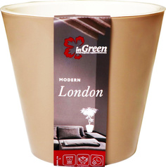 Горшок для цветов INGREEN London 16х4,5см, 1,6 л цвета молочный шоколад