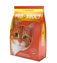 Сухой корм для кошек ProХвост, курица, 0,35кг
