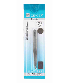 Пинцет Zinger гладкий скошенный для бровей арт.12904
