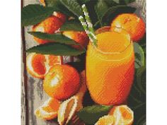 Картина мозаикой 30х30 НАТЮРМОРТ С АПЕЛЬСИНАМИ квадрат 30 цветов Molly