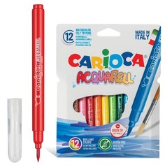 Фломастеры акварельные CARIOCA Aquarell 12цв наконечник-кисть смываем картон конверт 42747
