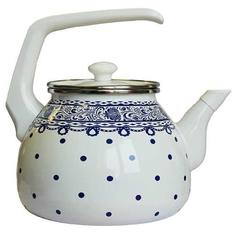 Чайник для плиты Interos 3661А 3,0л Ажур синий Интерос