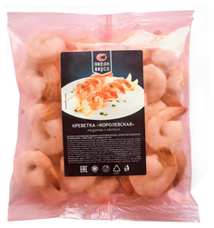 Креветки Океан Вкуса Королевские очищенные с хвостом 31/40 вареные замороженные 500 г