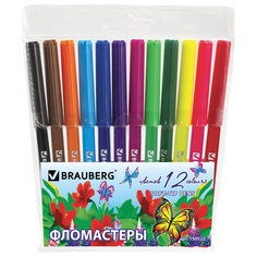 Фломастеры Brauberg Wonderful butterfly, 12 цветов